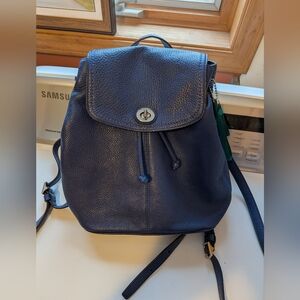 Coach SMALL F24385 Park Periwinkle Blue Leather Backpack w/Turnlock Detail